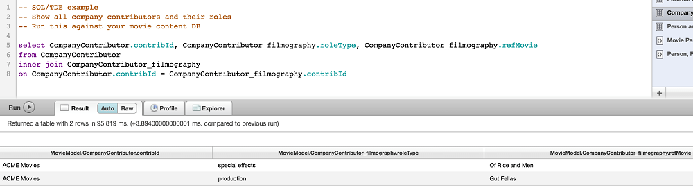 Query Console Screenshot 1 Query Console Screenshot