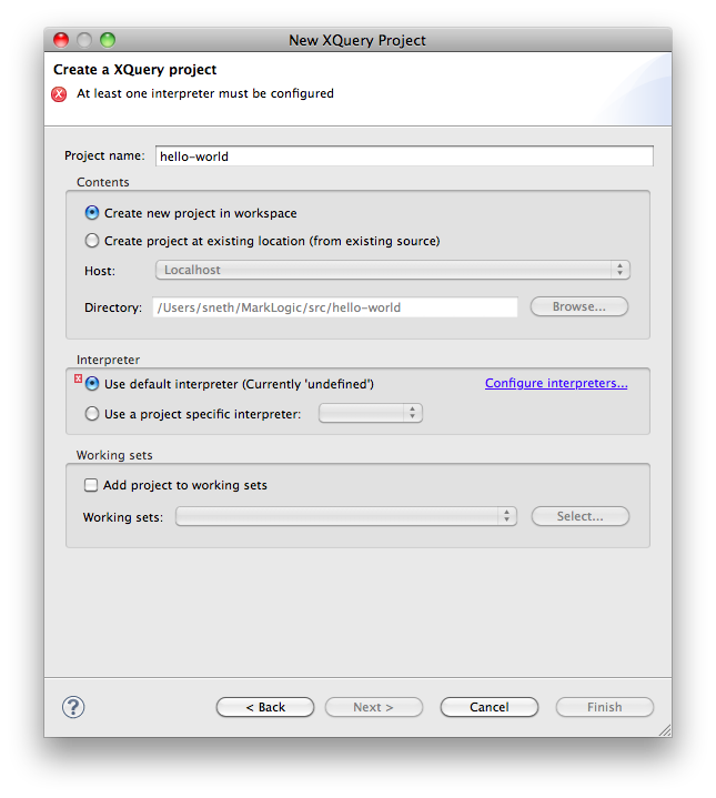 New XQuery Project