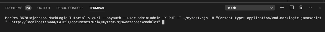 Curl command to load module