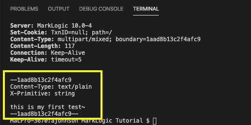 Returned Results in Terminal