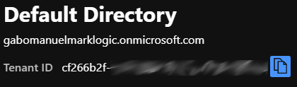 Default Active Directory with Tenant ID